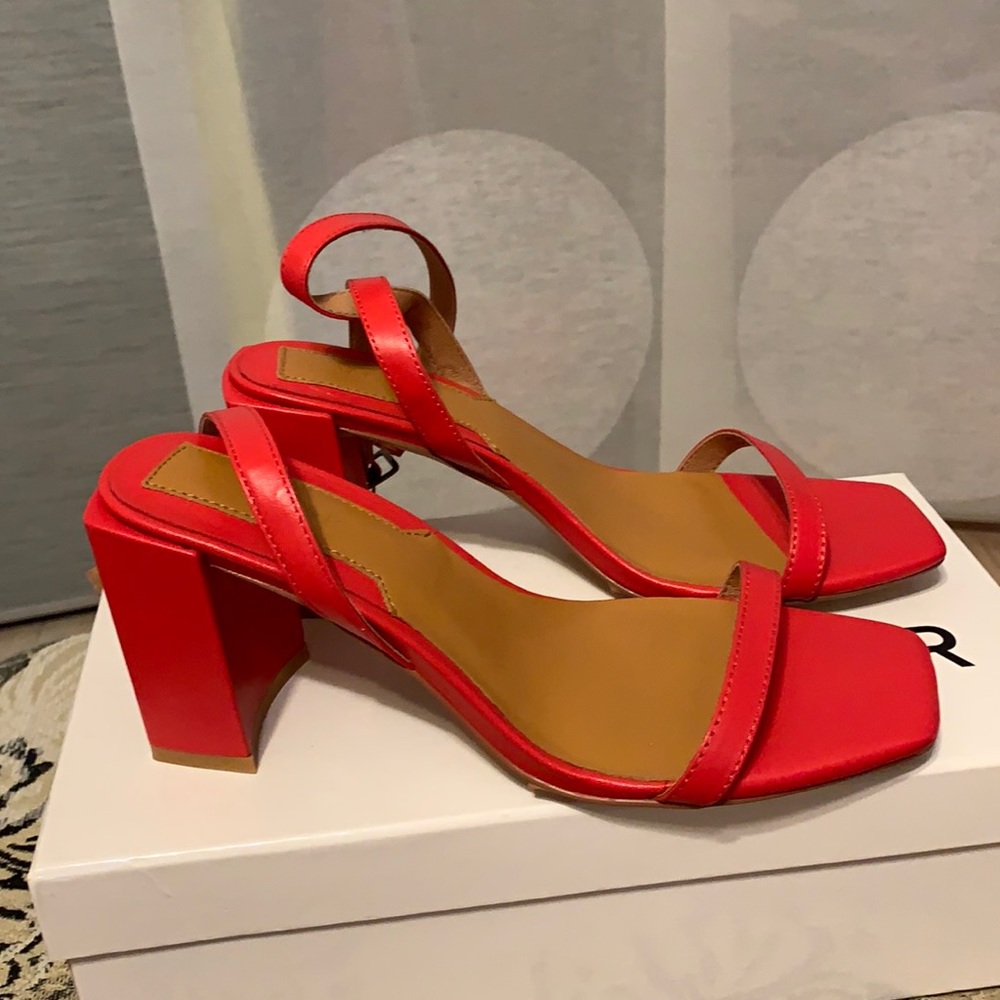 Jaggar The Label Red Squared Heel Sandals